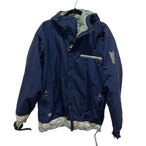 Columbia Navy Blue Convert Hooded Ski Jacket